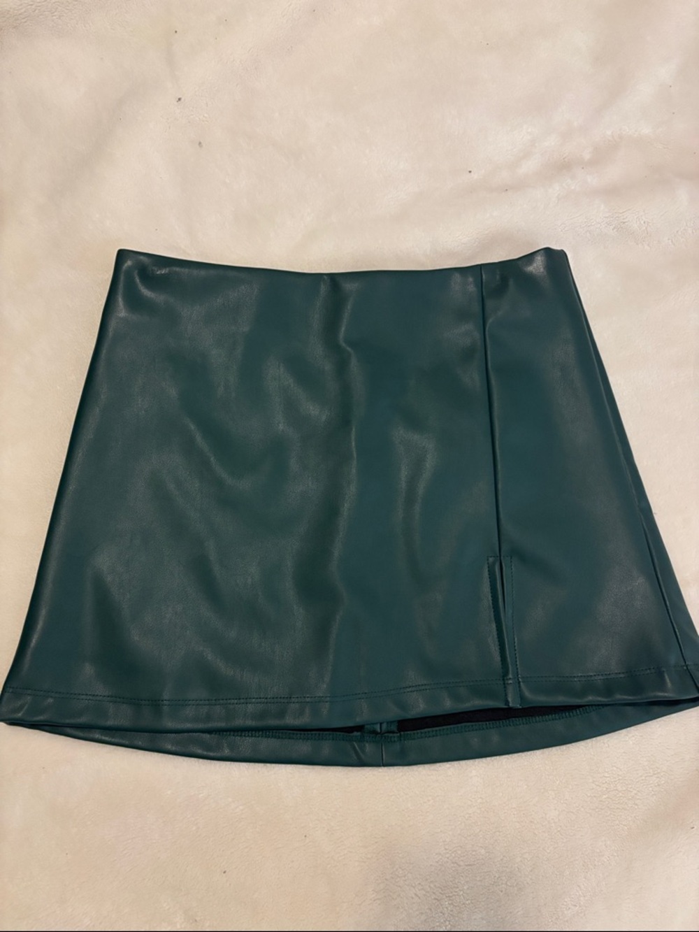 Altar'd State Faux Leather Mini Skirt in Dark Teal